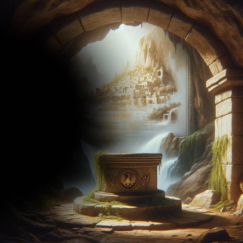 The adventurer, driven by curiosity, takes the golden egg. Moments later, the cave is filled with a deafening roar, resonating from deep within the dungeon, hinting at a formidable presence awakened by his action.