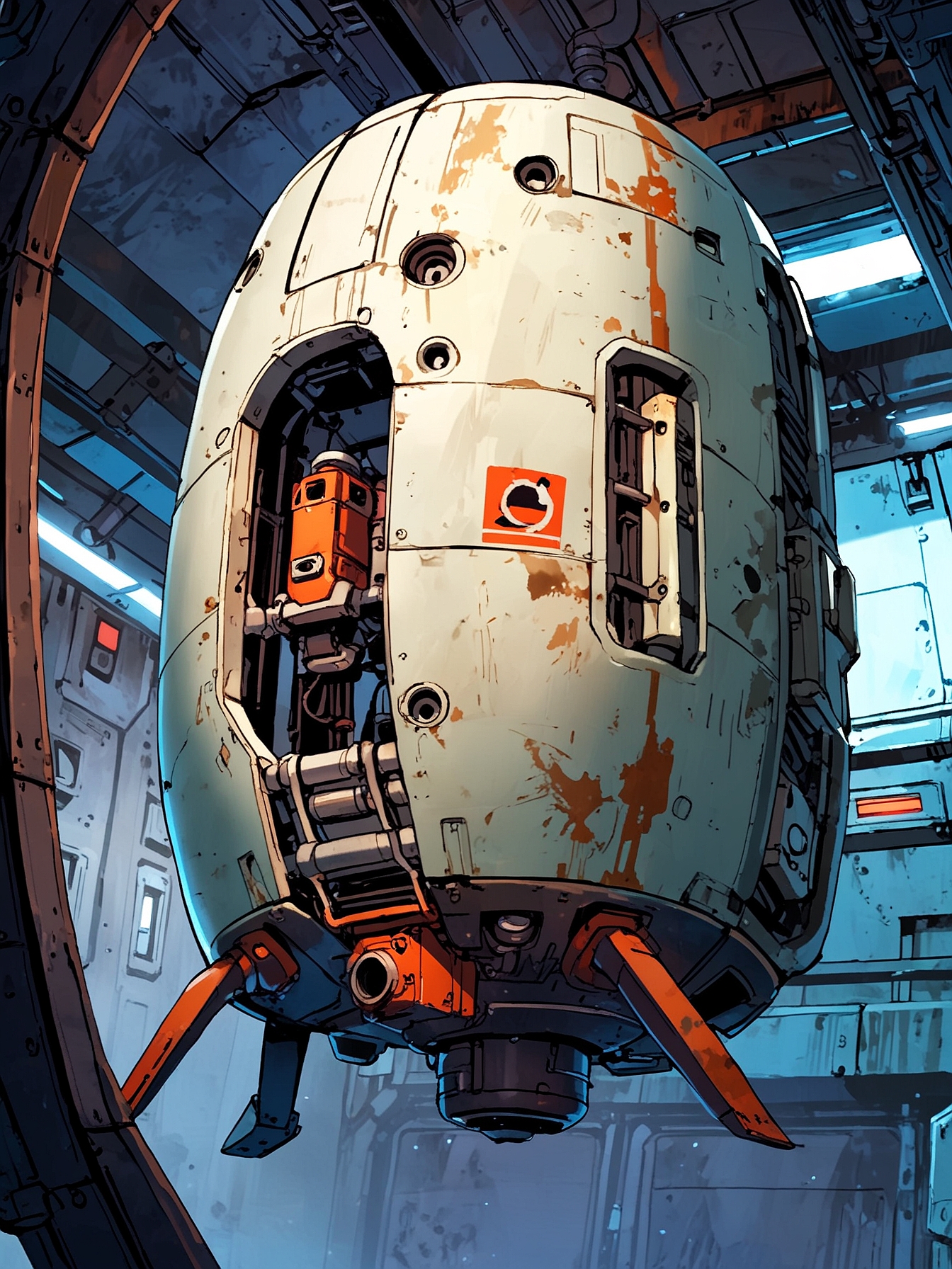 Knowing that the ship’s safety systems might have something to help your situation, you scroll past the warning about the failing engines to the safety protocols. There you notice that the ship still had a functional escape pod. You could use one of them to escape! This could be your way out!