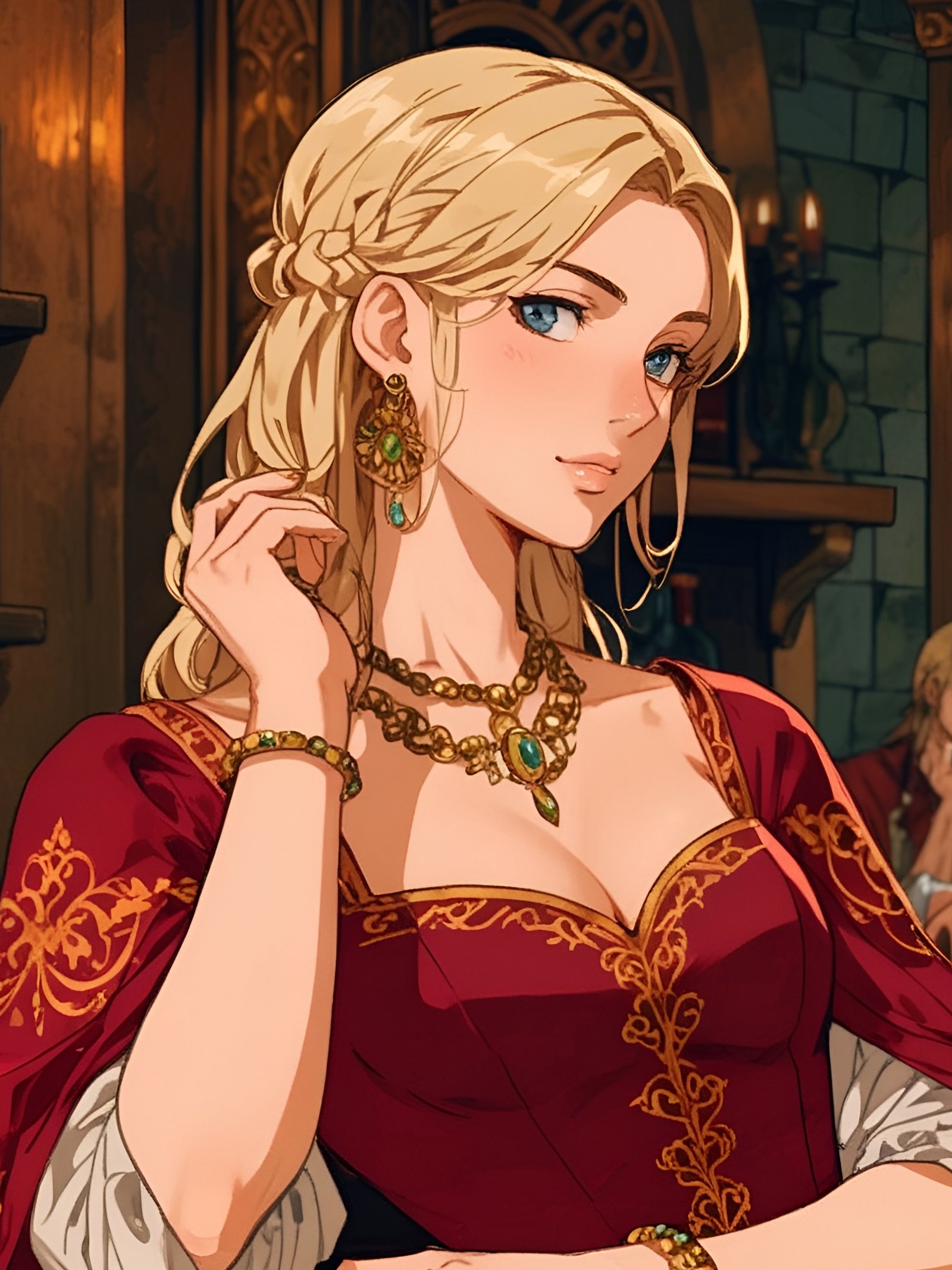 "Oh, is that all? I can help you with that. I've rented the entirety of the top floor of this tavern for my stay here. You are welcome to use one of the rooms." It strikes you that you must be dealing with someone absurdly wealthy. Just who is this Lady Evelina?