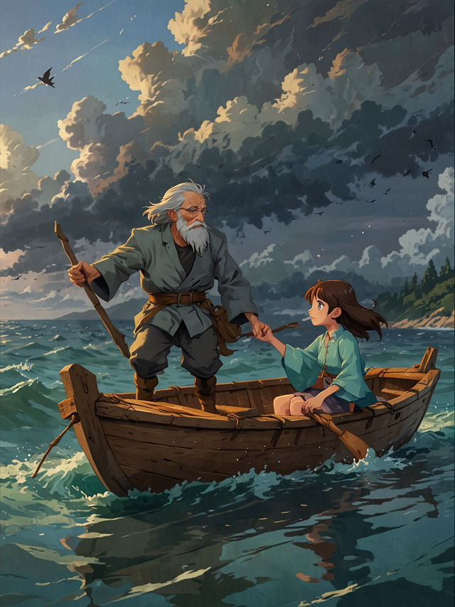 As the boat drew alongside the Wizard pulled Sarah on board. "you were wise to trust me. Thank you for this - he returned the pendant. Your lock of hair I am afraid I turned into lightning. One day I will teach you how to do that yourself!"