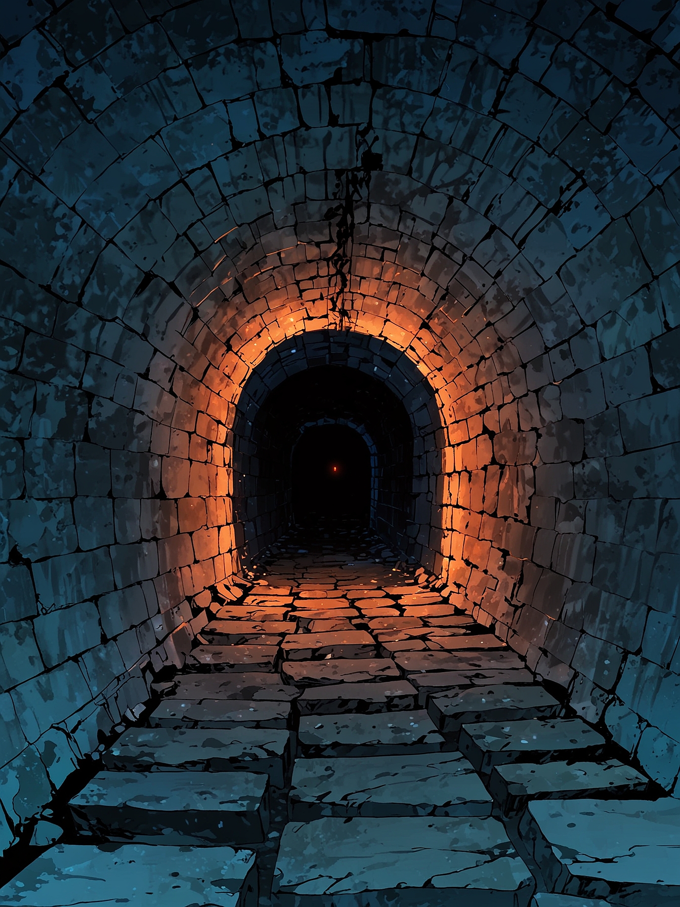 You run through the tunnel. You unwillingly trigger a trap that lets out a flame into the tunnel. Yet, your quickness has saved you this time, as you manage to emerge into the end of the tunnel.