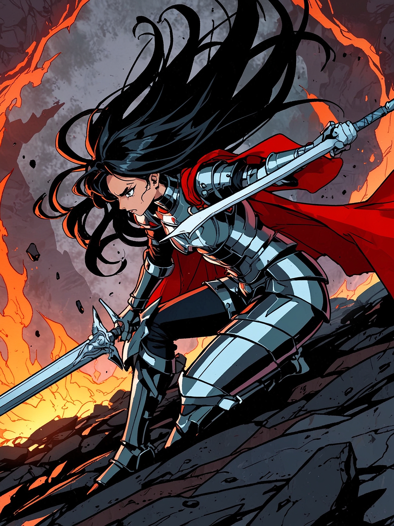 You command the animated armor to subdue Elizabeth. It moves swiftly, attempting to restrain her. Elizabeth fights back, her blade clashing against the armor's magical defenses, but the armor holds its ground. Eventually, it manages to pin Elizabeth down, neutralizing the threat.