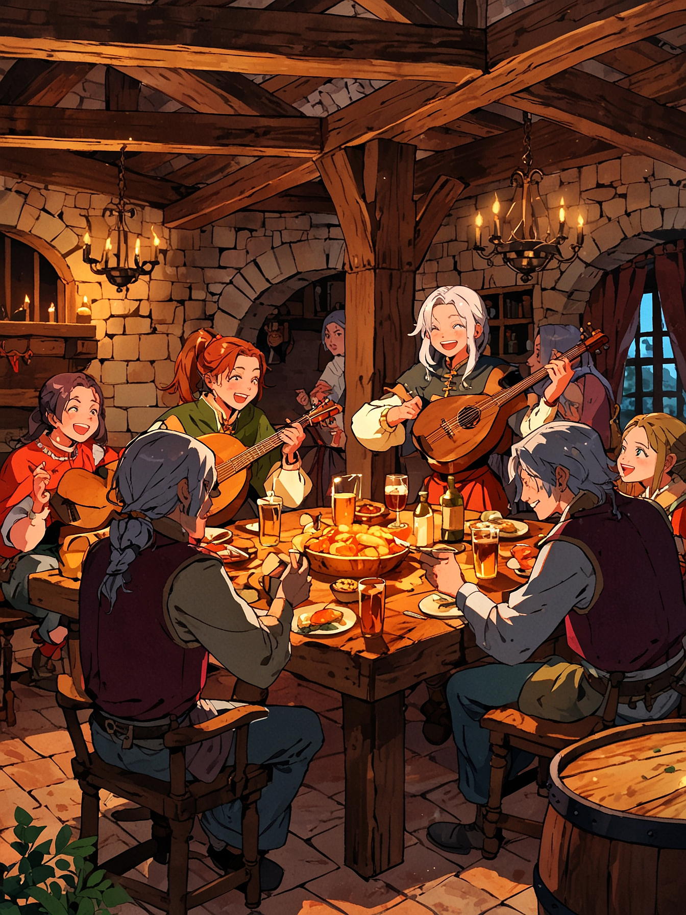 You enter the Spicy Trumpet Tavern, where rich patrons and lively minstrels fill the room. The aroma of hearty meals and the sound of cheerful laughter greet you as you step inside. This could be a place to relax after your incursion with Elizabeth and the Cult.