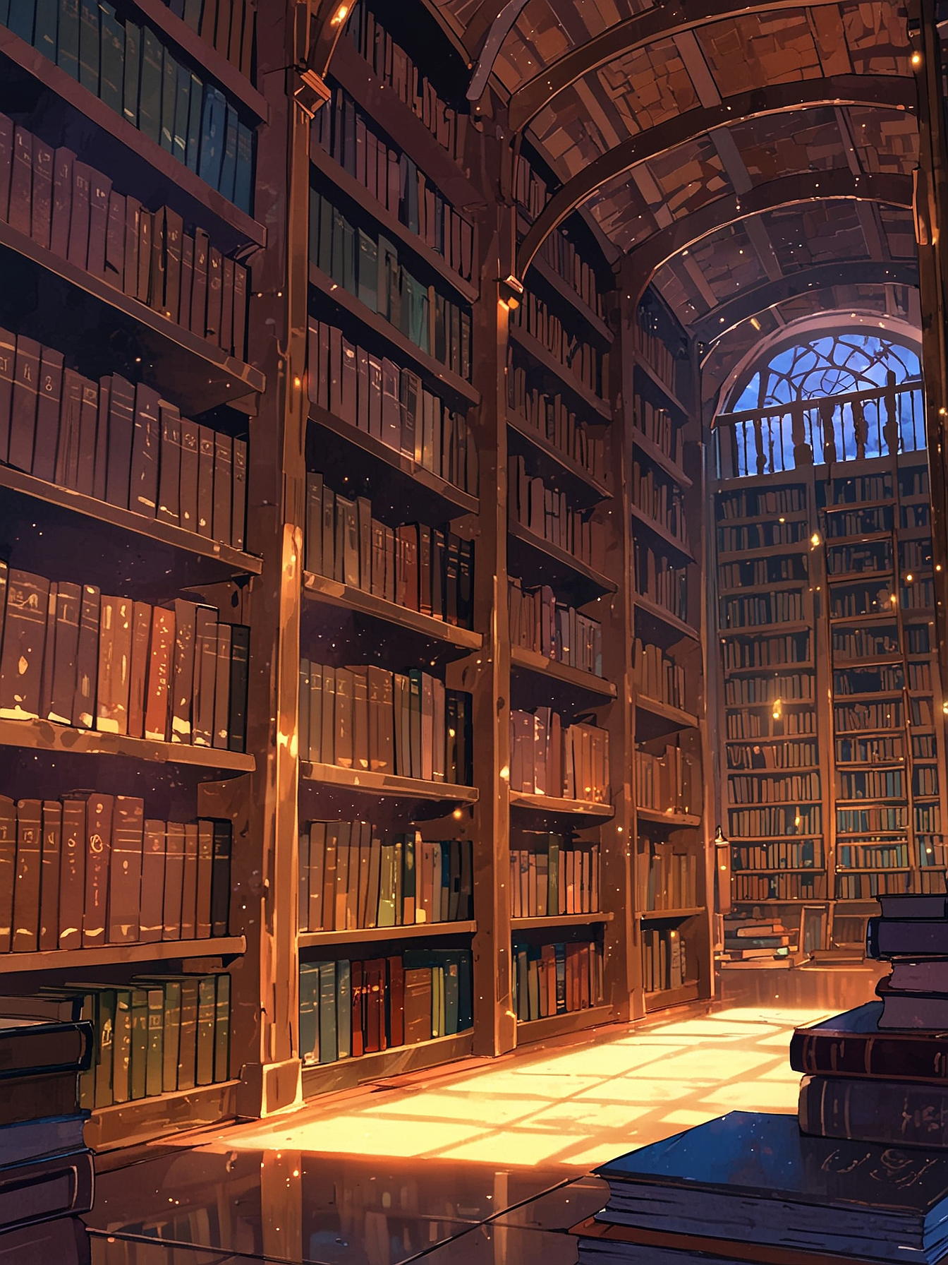 You close your eyes and feel a rush of energy. When you open them, you find yourself back in the Archives of Lancaster, standing in front of the same bookshelf where you found the glowing book. It's as if nothing had happened, but you know your quest has just begun.