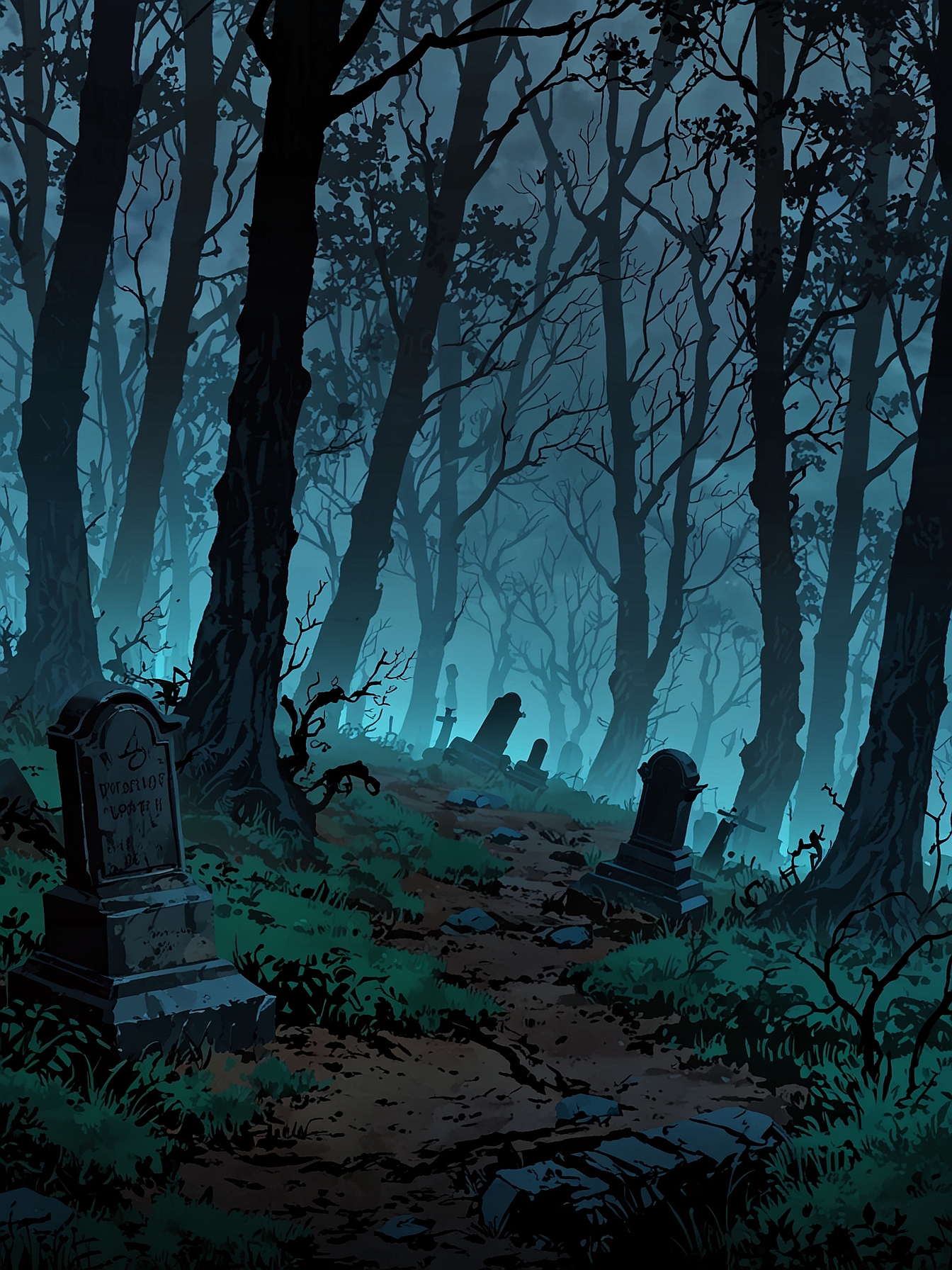 You take a closer look at the graves. A short inscription that reads "In Memory of Helena and Robert" is written on a stick and planted in the ground. As soon as you read the words, a peculiar chill washes over you and engulfs you completely.