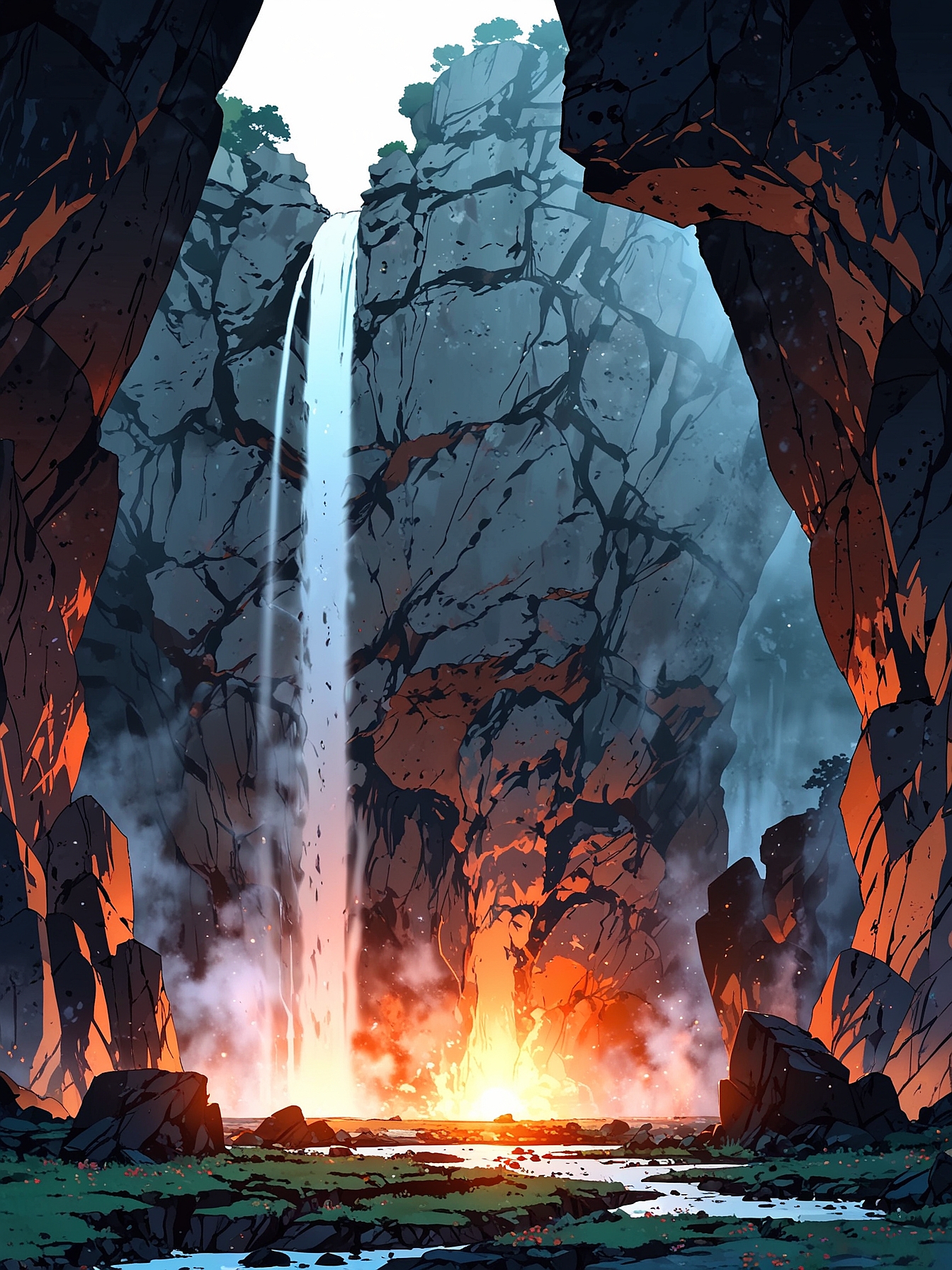 You make a daring leap over the geyser, timing your jump perfectly as it erupts beneath you. You land safely on the other side, feeling the heat brush past you, but unscathed.