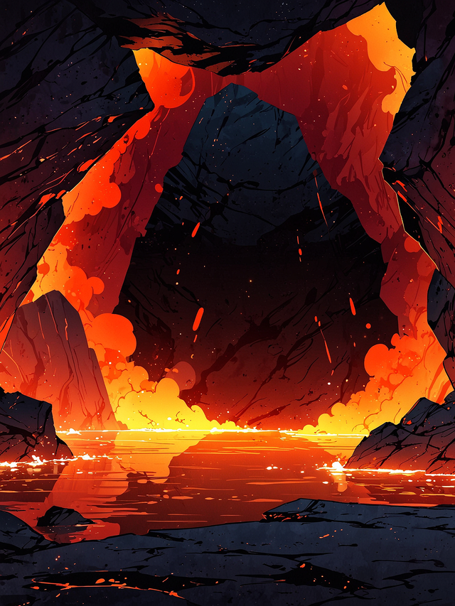 You have made it to the greater part of the dragon's lair, which is a massive molten lake that surrounds the majority of the cave. Because of the heat from the boiling water that is overflowing into the lake, there is a blanket of vapour that makes it extremely difficult to see.