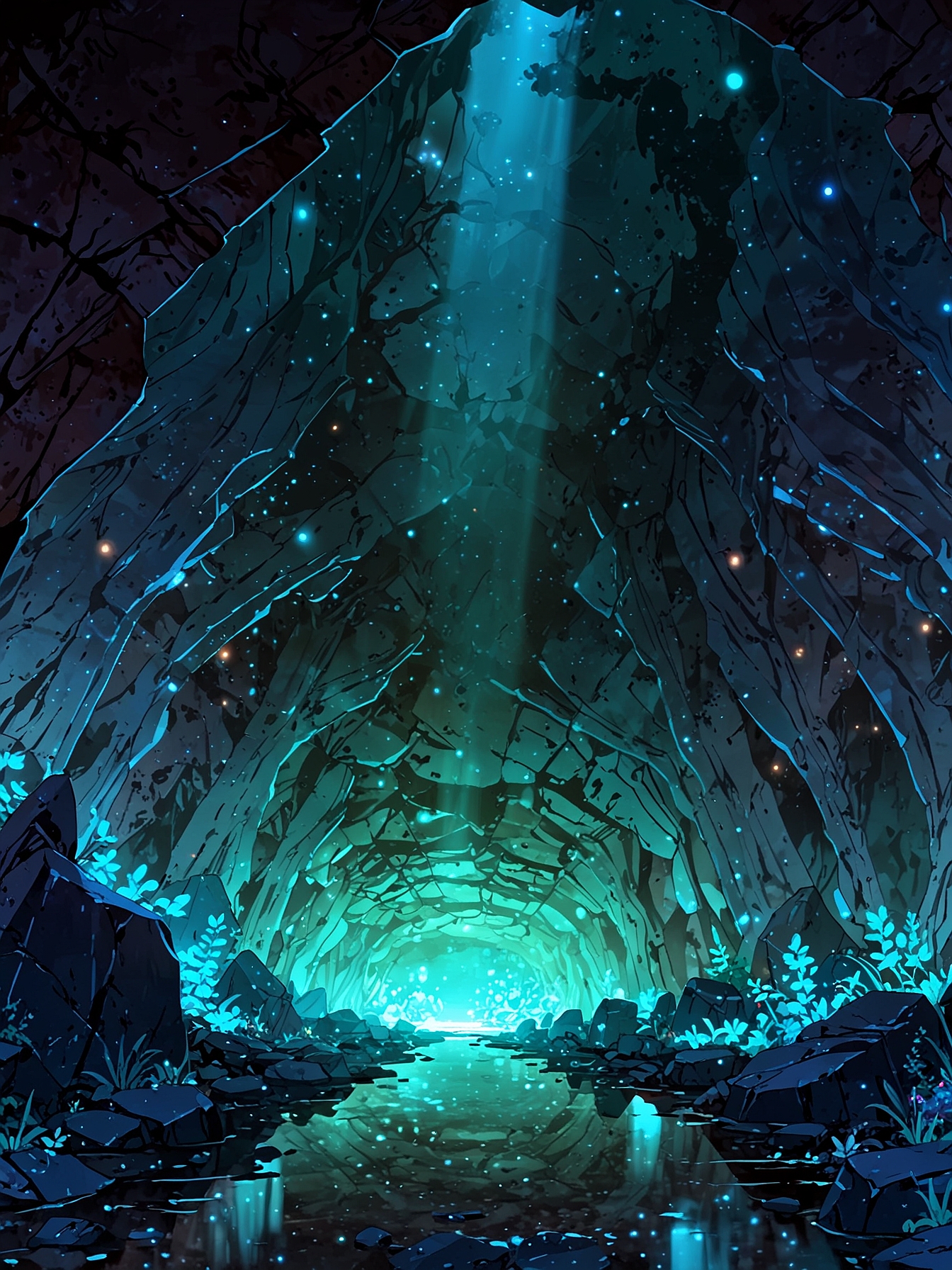 The shimmering minerals that make up the roof of this enormous cavern are responsible for creating the illusion of a starry night sky because they absorb light and reflect it back down. The cavern is huge enough to accommodate two separate constructions that stand on their own. 