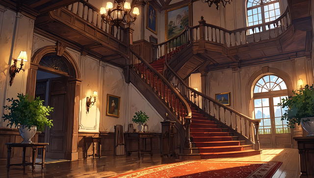 You bid farewell to the nobles as you venture into the manor. You make your way to the beautiful foyer. It is well-kept and has a rustic vibe to it, considerably different than the opulence of the castle in Bellamore. It has a warm feeling and a certain charm to it. 