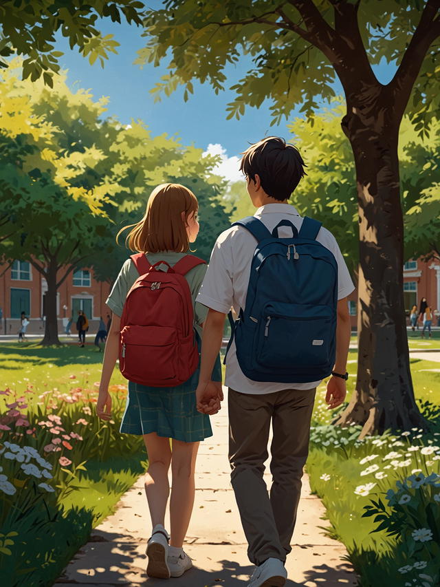 You decide to pursue a romance with the charming classmate. Your days are filled with excitement and new experiences, but balancing love and schoolwork becomes a challenge. You learn to manage your time and prioritize what's important to you.