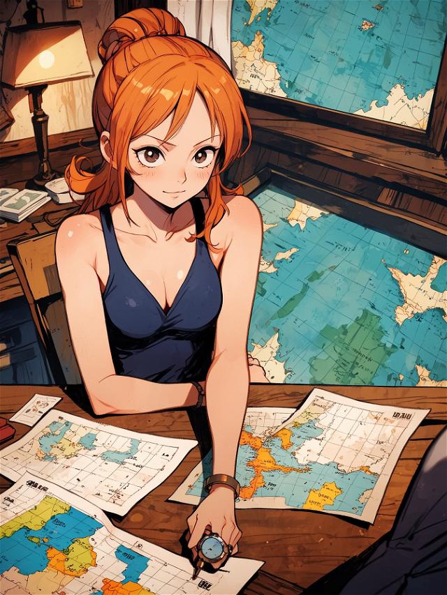 You stand by Nami, studying the nautical charts and steering the ship through the unpredictable Grand Line.