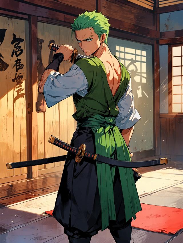 You unsheathe your blade and assume a fighting stance, eager to learn the art of the three-sword style from Zoro.