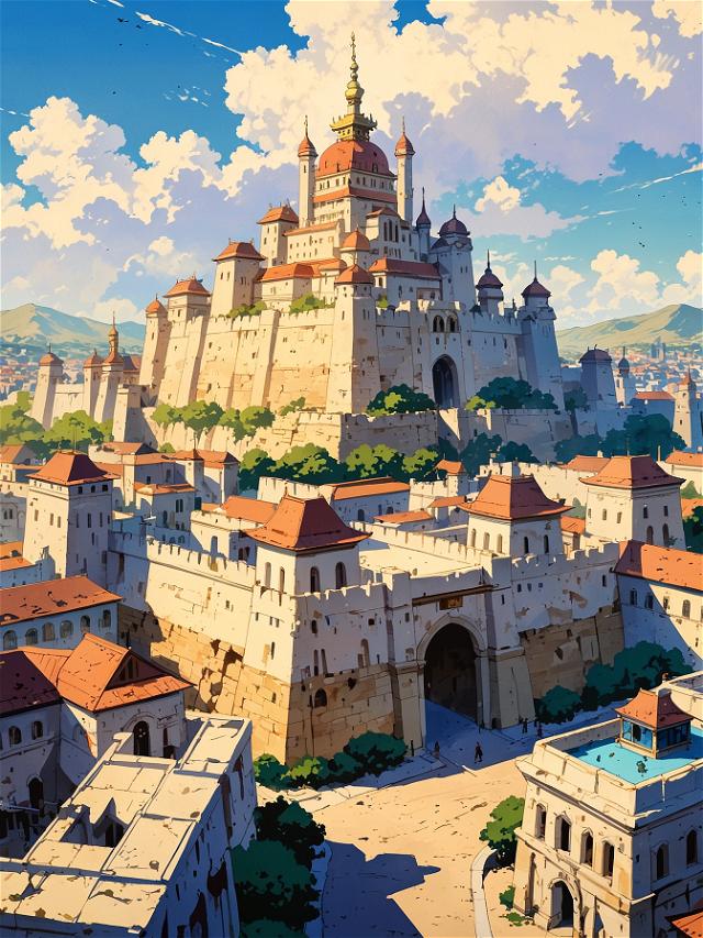 You navigate through the crowded streets of Alabasta, your sights set on the majestic Royal Palace that towers over the city.