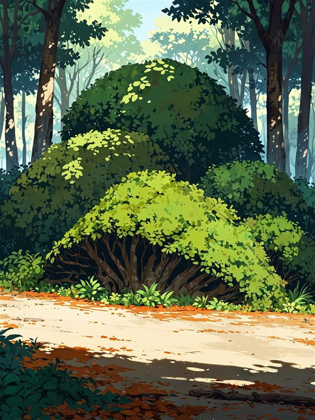 You approach a peculiar, oddly-shaped mound of leaves that seems out of place on the forest floor.