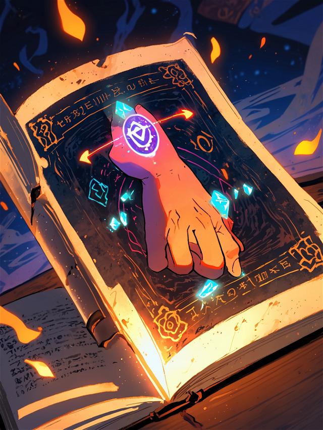 You carefully trace the glowing runes with your finger, attempting to unlock the secrets within the ancient text.