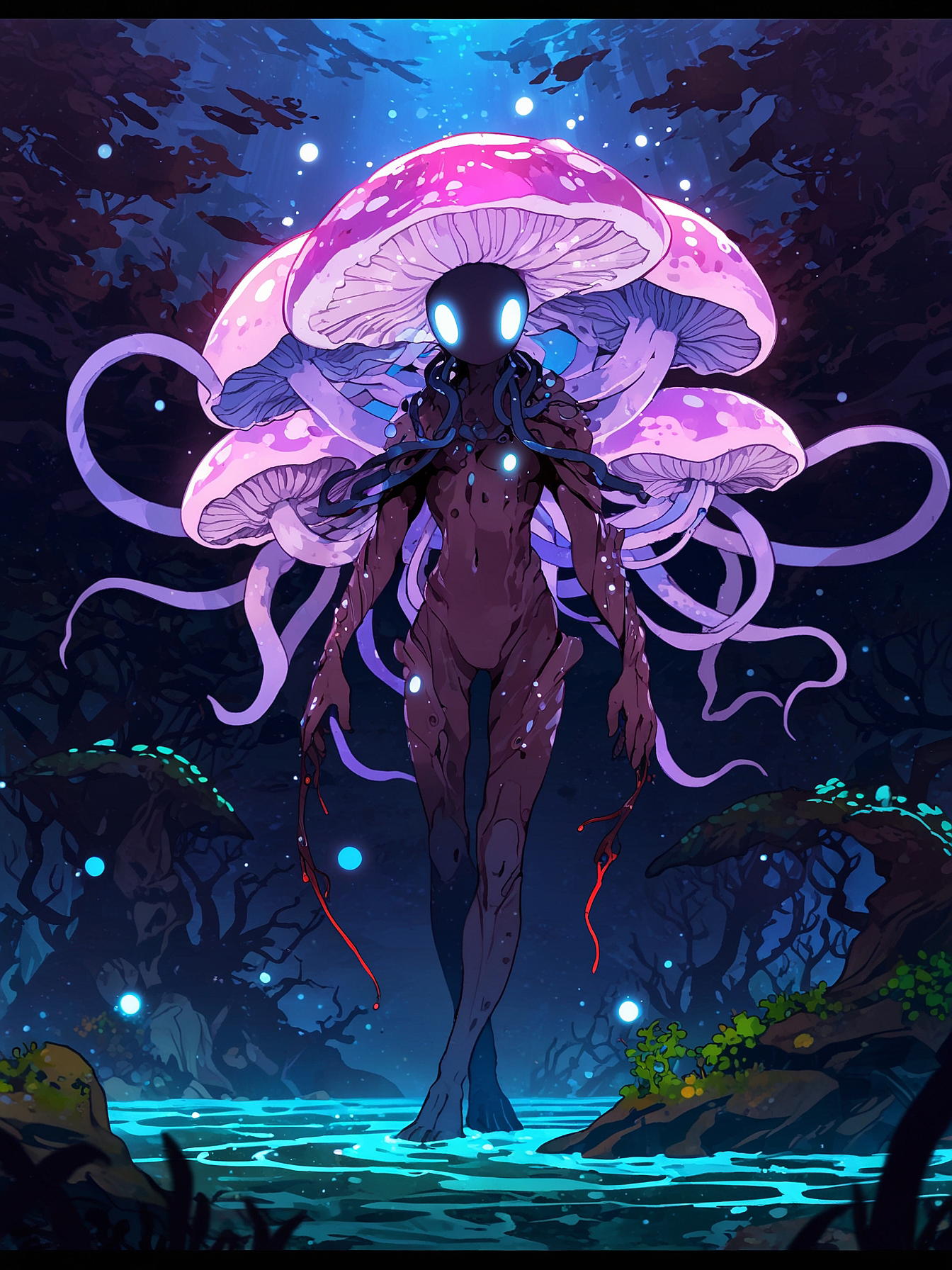 You had heard of Shroomish before, the magical creatures that attracted mankind to Brinea. They form large colonies, but they were never seen in contact with man-tamed beasts. You hear:

"A human! How peculiar. Do not fear. We are Shroomish. We are Connected. The Ocean is One, just as You and I."