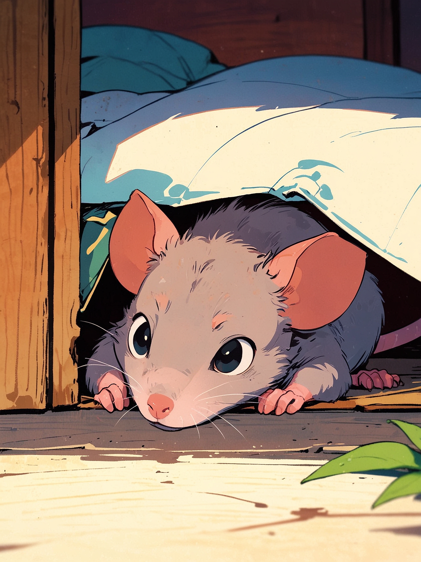 You ask Roderick what happened. He explains that he bought a potion from a merchant promising to cure his ailments. A day later, he transformed into a rat and hid under the bed out of fear. He overheard the merchant mention that the potions come from the forest, which may hold answers.