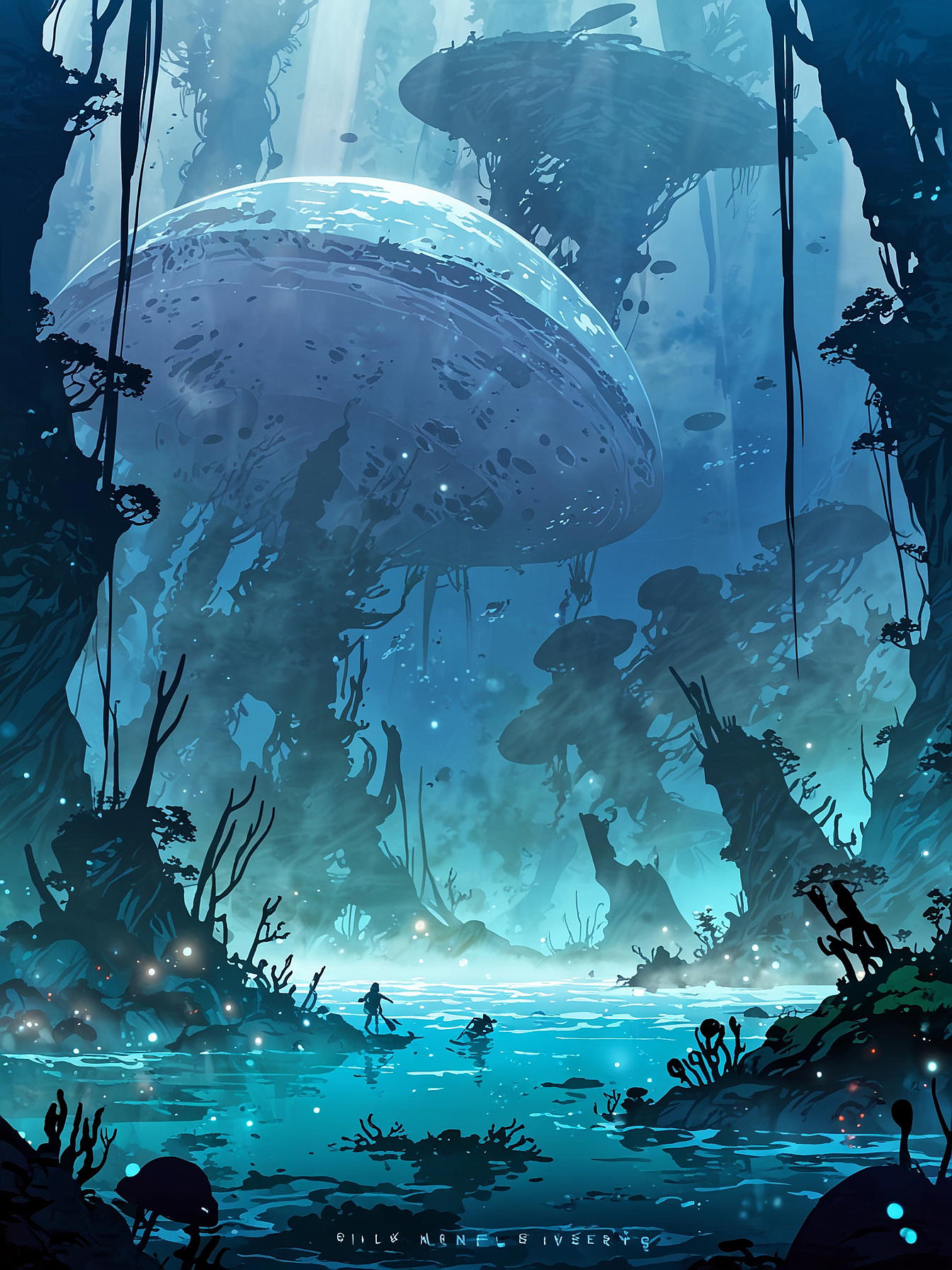 You focus on the mental image of the enemy base and carefully follow the trail of the thief’s vessel. It leads into an area partly covered by the Mist, the second brine layer of the water world. Being patient and calm in face of chaos might prove to be beneficial in locations like these.