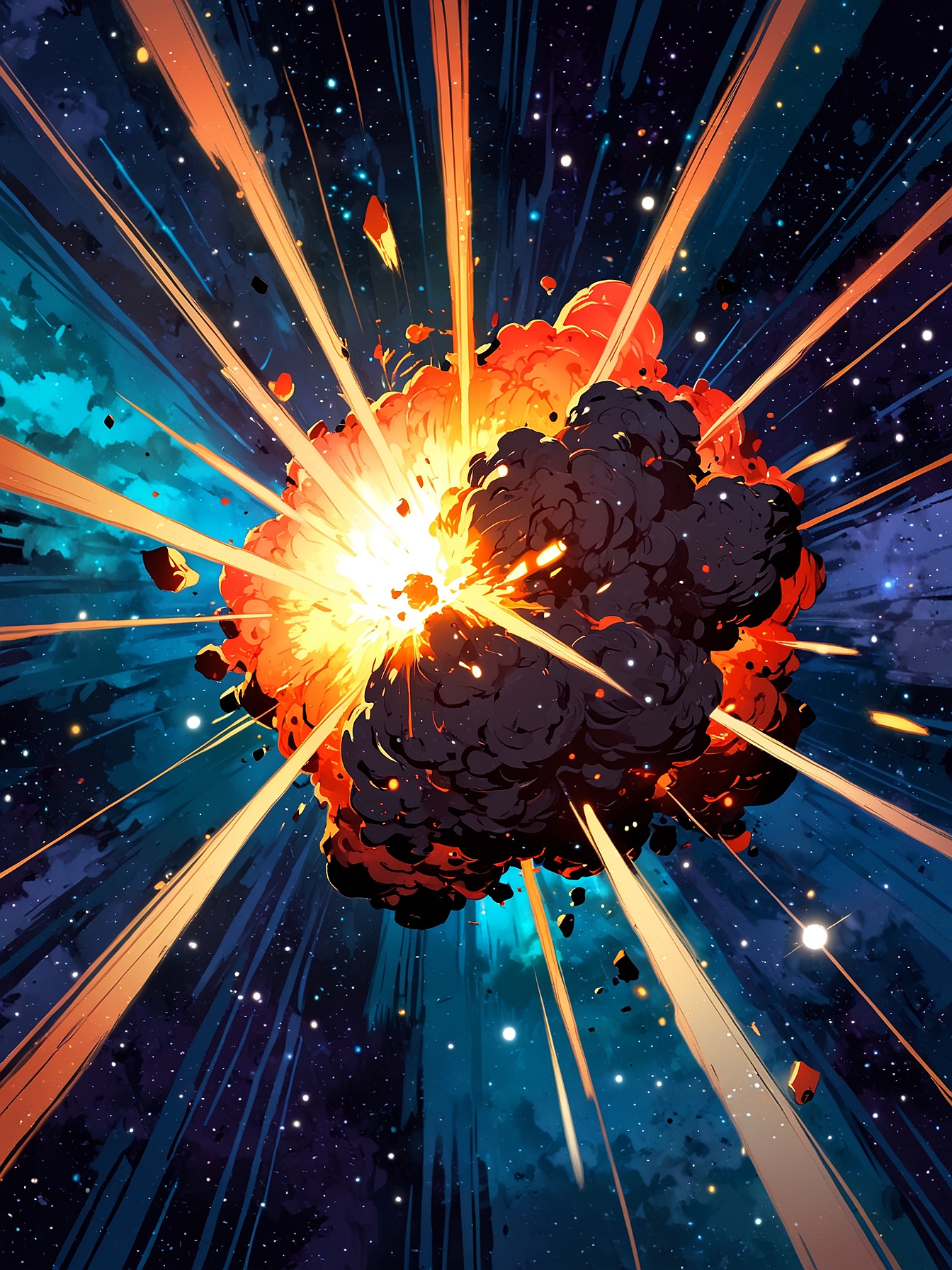 Your transport vessel speeds away from the massive ship, leaving behind the nightmares that reside within. In a matter of moments, a tremendous explosion engulfs the alien craft just as you reach a safe distance.