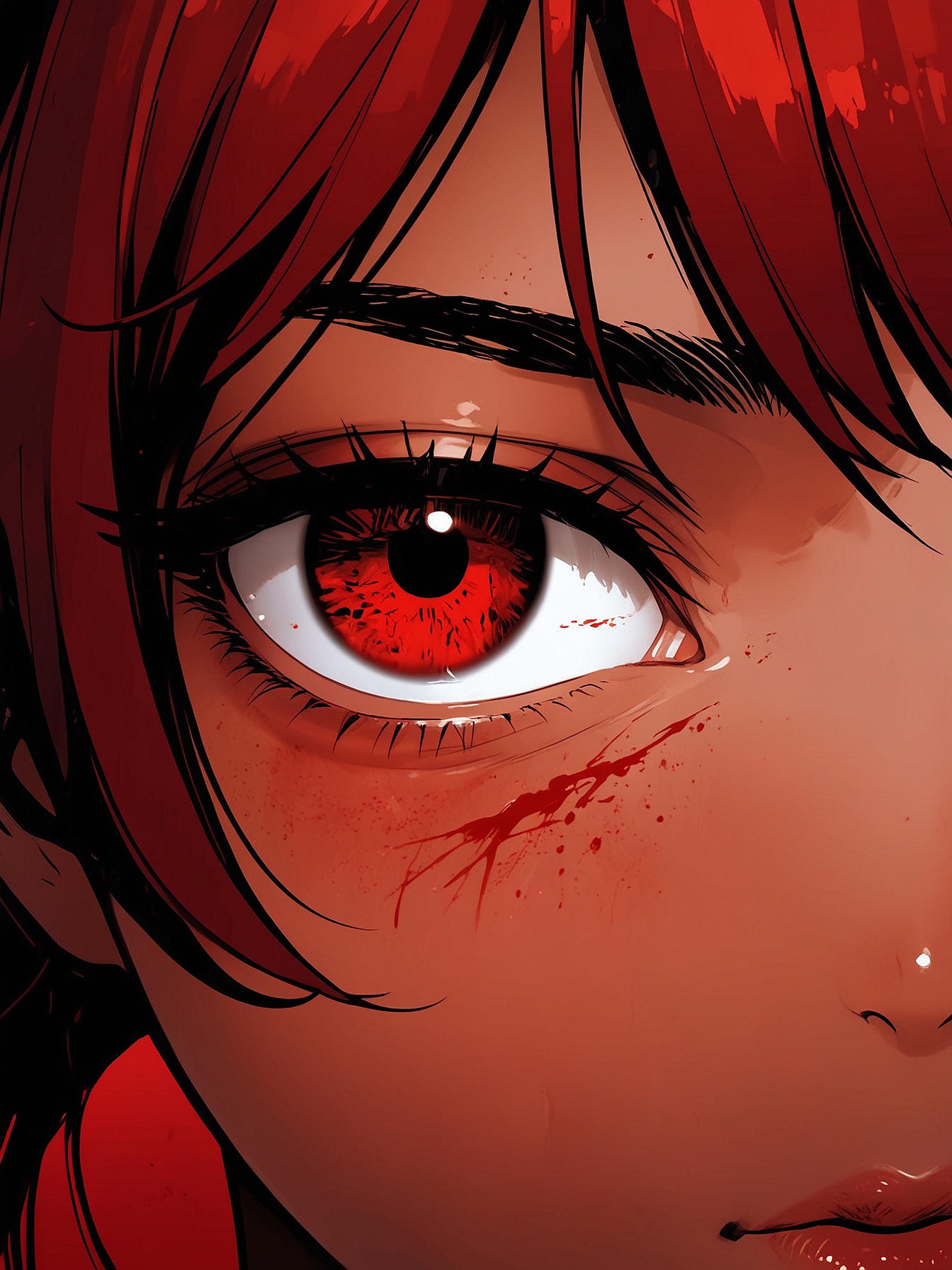 You notice her eyes glossing over and turning red, while a strange slime, similar to that coating the creatures, begins forming at her brow. Is she transforming into one of those things?