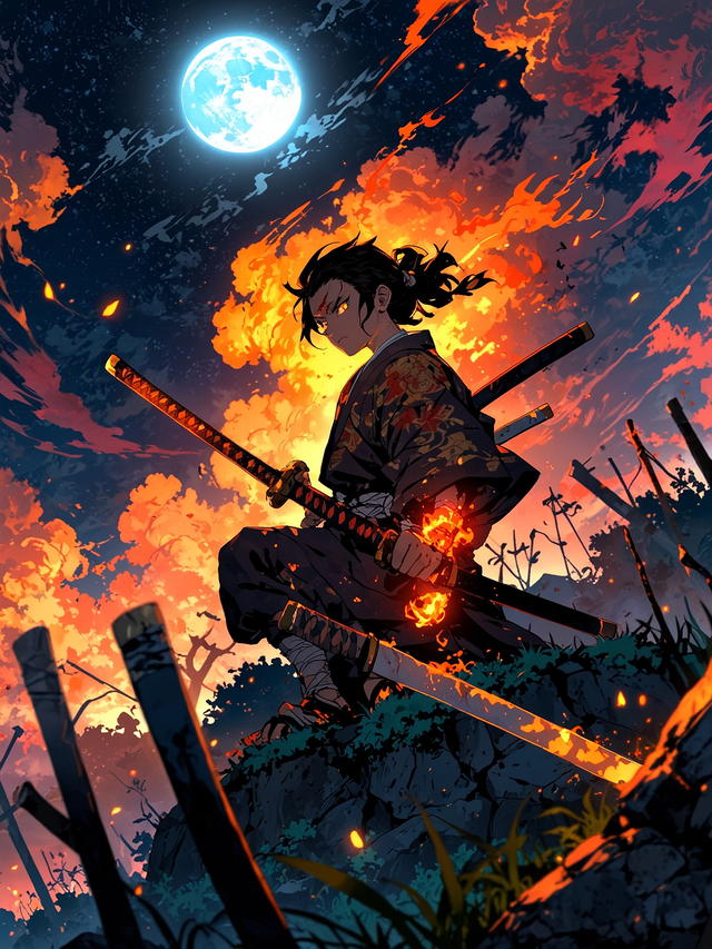 You channel the mysterious fire in your hand, feeling its power surge through you. The supernatural energy crackles and flares, illuminating the night. The samurai soldiers watch in awe as your hand becomes a beacon of fiery light, ready to unleash its wrath on your enemies.