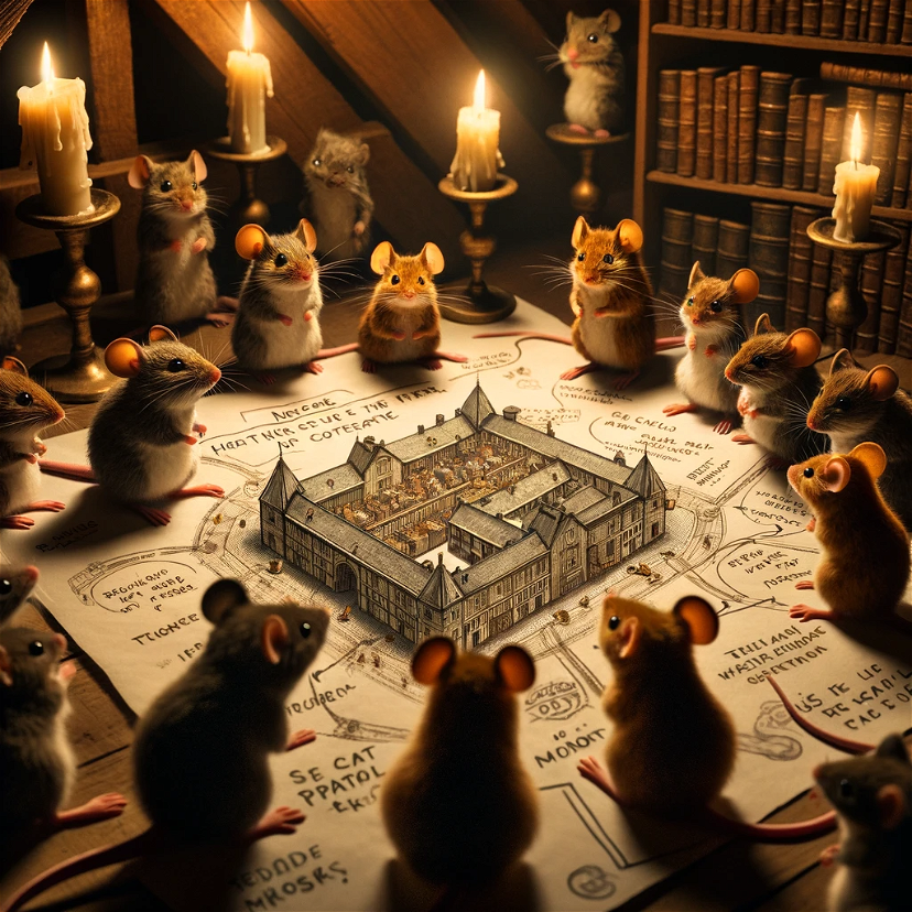 As the newly elected leader of Mousetown, you face the challenge of balancing the needs of your fellow mice, you must devise strategies for efficient cheese gathering from the kitchen, while avoiding the ever-present cat threat. Your decisions will shape the future of Mousetown .